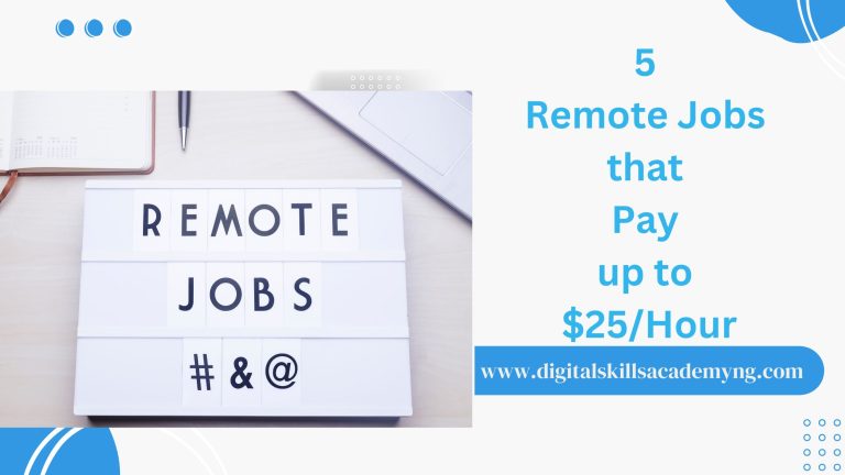 Read more about the article 5 Remote Jobs that Pay up to $25/Hour